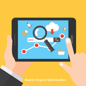 搜索引擎优化,搜索引擎的优化。数字营销。图标集的分析搜索、 信息和网站。矢量图